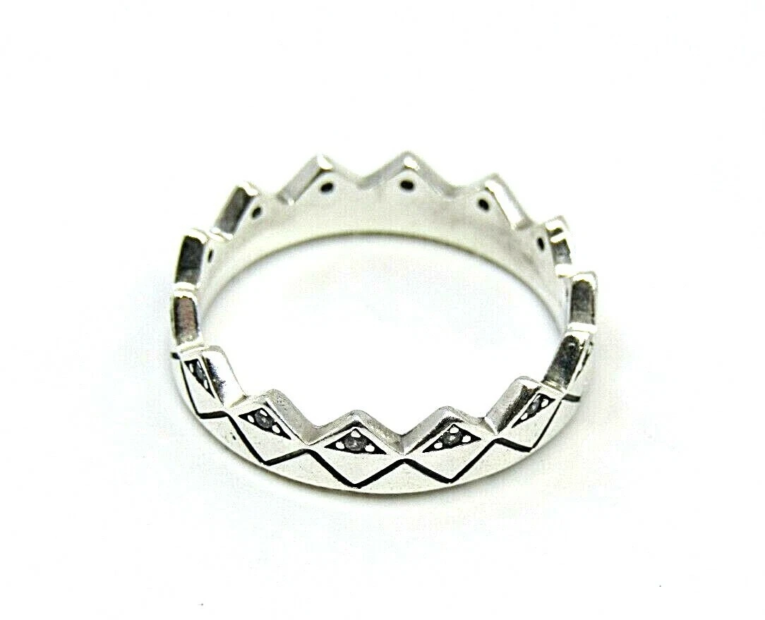 Pandora geometric crown hotsell ring