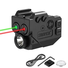 SOLOFISH Dual Laser Sight Purple/Green/Red for Pistol Picatinny Rail Mounted