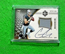 CONNOR COOK AUTO PATCH ROOKIE CARD SP#/149 RAIDERS 2016 LIMITED FOOTBALL RC SP 