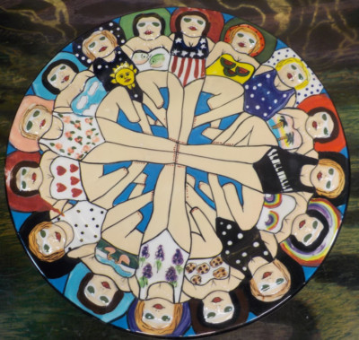 Janise S. Joplin Water Ballet 18  Hand Painted Platter