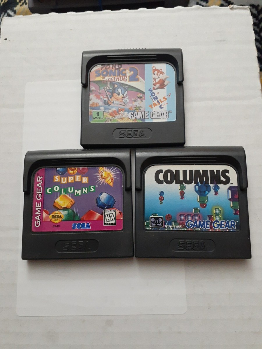 Lot 4 Jeux Sega Game Gear - Columns, Revenge Of Drancor, G-Loc, Sonic 2 - Très Bon état