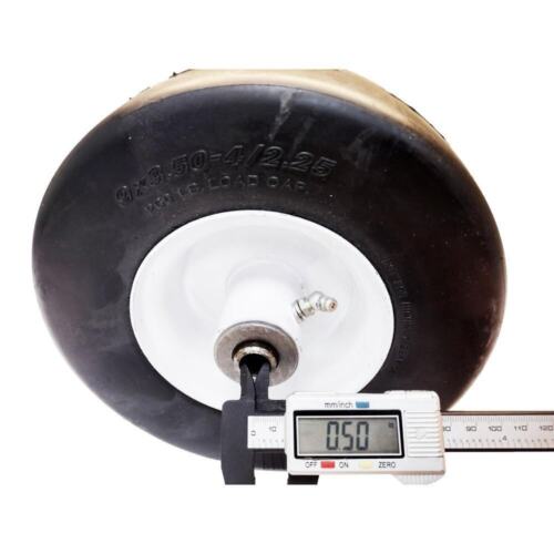 (2) 1-513648 FLAT FREE SOLID TIRE FRONT CASTER WHEEL 9X3.50-4 - Picture 4 of 8