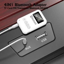 Bluetooth Wireless Adapter&FM Transmitter FOR Home CAR TV Audio Stereo SPEAKER