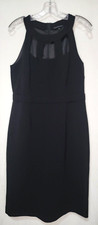 Elie Tahari Womens Sleeveless Caged Neck Sheath Dress Black Size 12