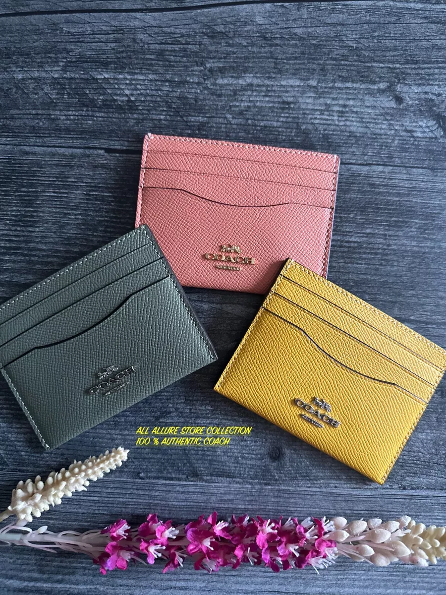 Coach Slim Card ~ID case in Crossgrain Leather CH145 Pick one