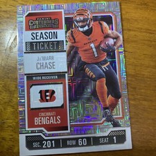 Ja’Marr Chase Season Ticket Silver Panini Contenders Football 2023
