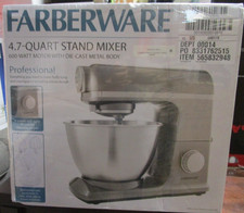 farberware 6 speed 4.7 quart gun metal professional stand mixer