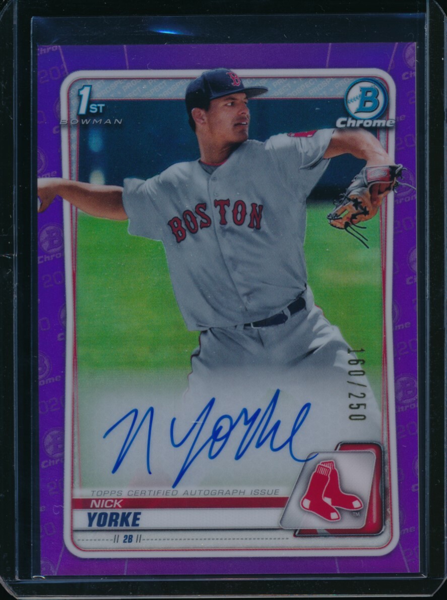 NICK YORKE AUTO 1st 2020 Bowman Chrome Draft Autograph PURPLE REFRACTOR #/250 RC
