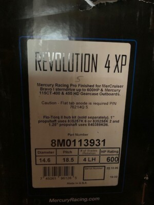 NEW Mercury Revolution 4 XP propeller 48-8M0113931 18.5 pitch LH