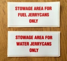 MILITARY LAND ROVER 110 WOLF WMIK STOWAGE JERRYCAN sticker RRC8379 RRC8380 pair