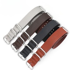 Rugged Thicked Leather Watch Strap Band Mens Single Pass 18/20/22/24mm Universal