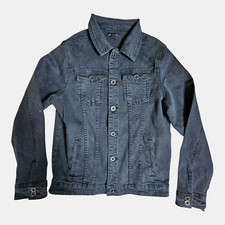 Sean John Denim Trucker Jacket Button Front Long Sleeve Boys XL Black NWT