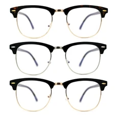 Iconic Browline Half Rim Blue Light Blocking Computer Glasses