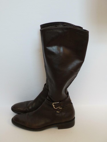GEOX RESPIRA Women's Brown Knee High Leather Boots Sz 38 - Picture 3 of 6