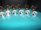 VINTAGE MARKED "M" SILVER PLATE OVER BRASS MINI STEMED GOBLETS SILVER OVER BRASS — photo 4