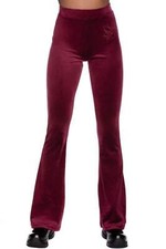 Killstar Gothic Goth Samt Velours Lounge Hose Schlaghose Lounge Lizard Burgunder