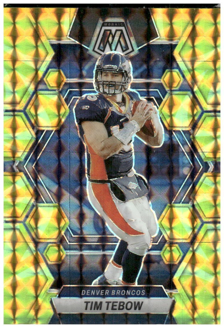 2023 Panini Mosaic - Tim Tebow #71 Reactive Yellow Mosaic Prizm