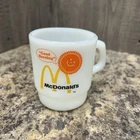 Vintage White Milk Glass Fire King McDonald's “Good Morning” Coffee Cup Mug