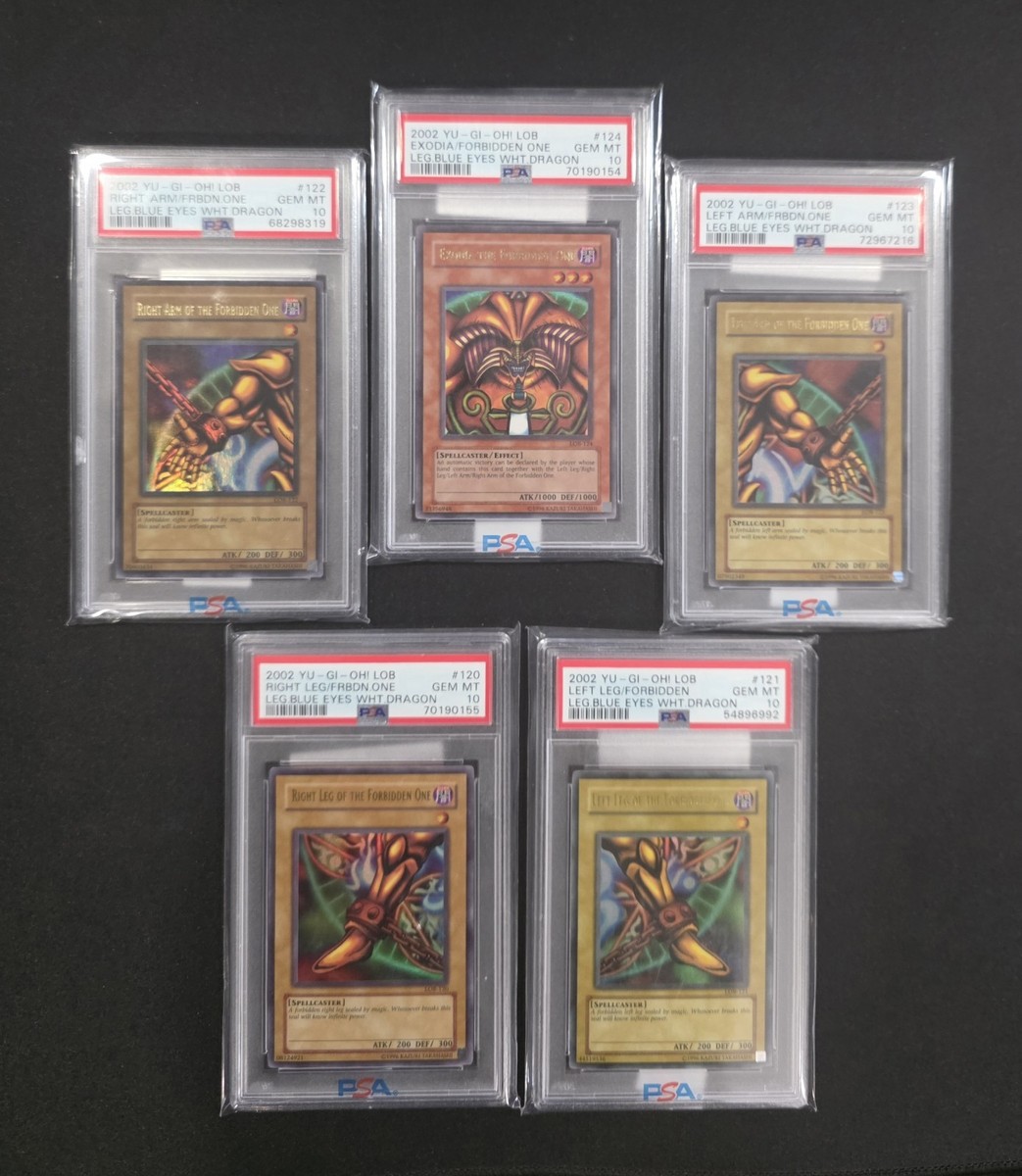 Yu-Gi-Oh! LOB Complete 5-Piece Set: Exodia The Forbidden One PSA