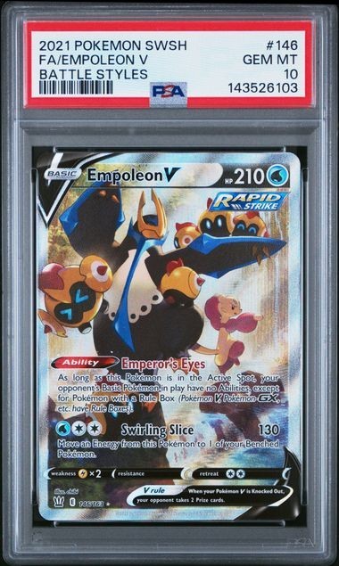Pokemon Battle Styles Empoleon V 146/163 Alternate Alt Art Full Art PSA 10