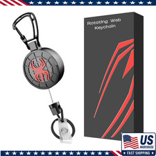 Retractable Keychain, Heavy Duty Carabiner Badge Holder, Tactical ID Badge Reel