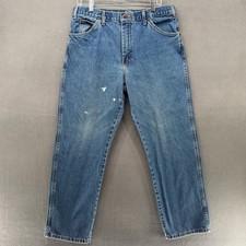 Dickies Men's Relaxed Fit Straight Leg Blue Denim Jeans Size 34x32 Workwear