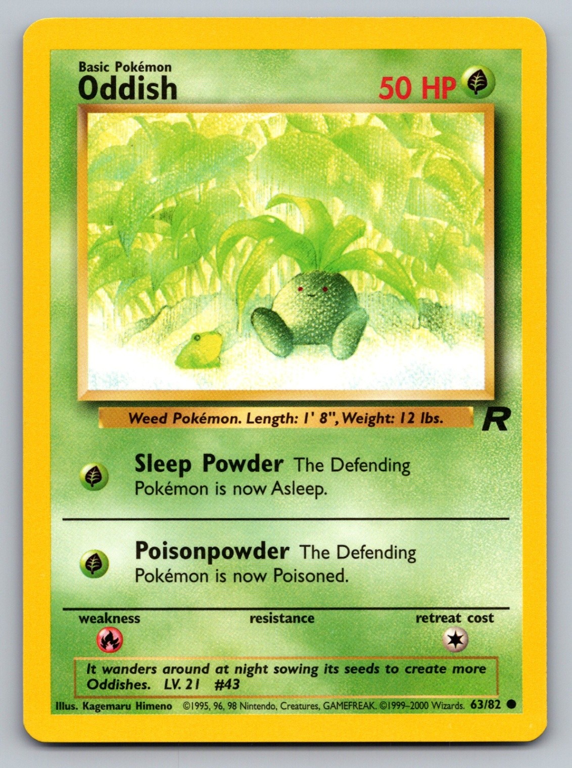 Oddish Common Team Rocket 63/82 NM