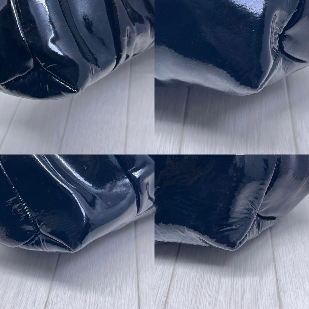 GUCCI Patent Leather Tote Bag Black Gold Hardware Authentic Excellent Condition thumbnail 7