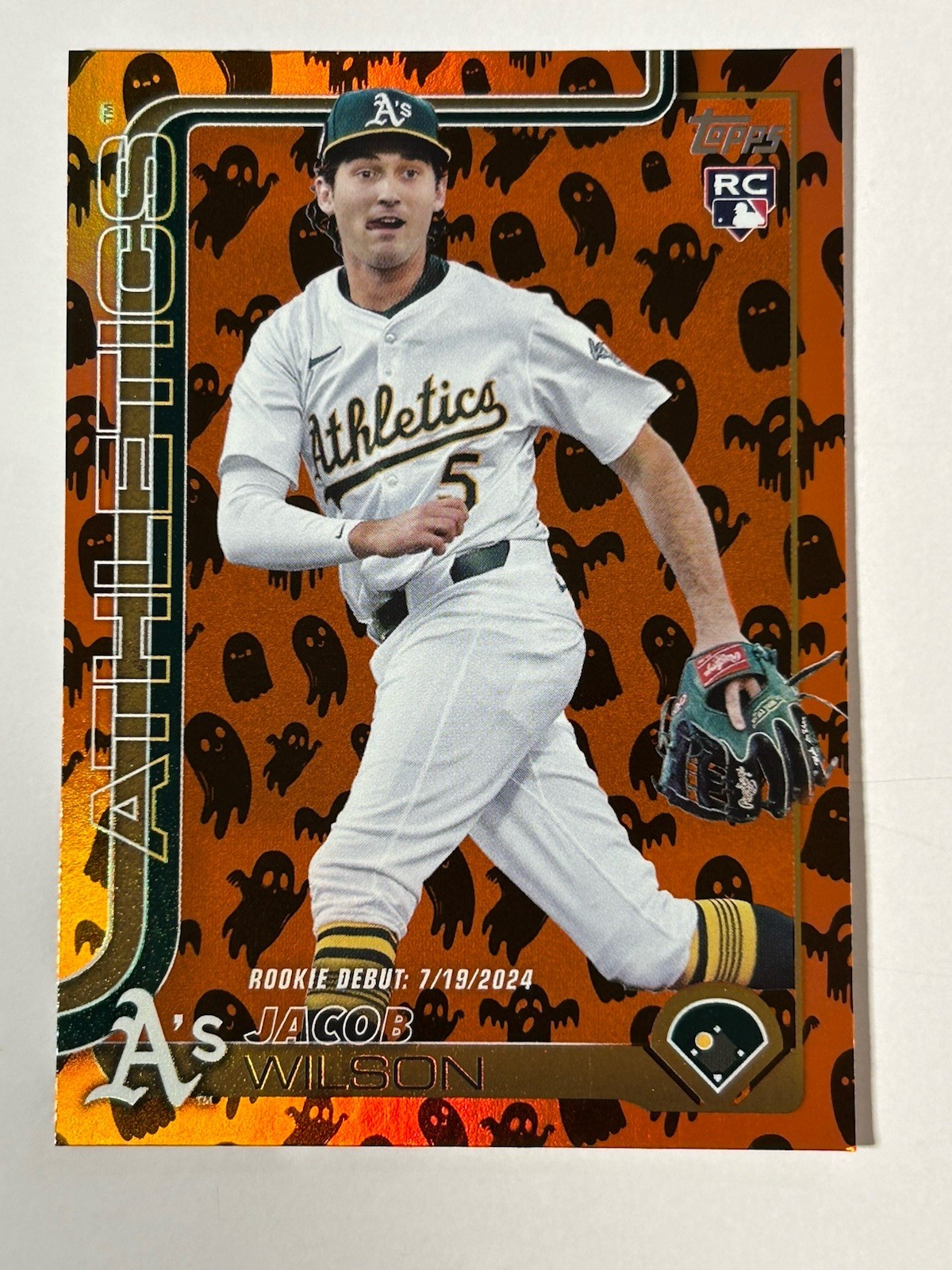Jacob Wilson 2025 Topps Update (RC,SP) Rookie Holiday Goblin Foil #US180 A’s
