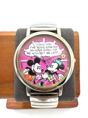 ALBA Disney Mickey Mouse Quartz Watch V501-0A70 38mm working New Battery -e490