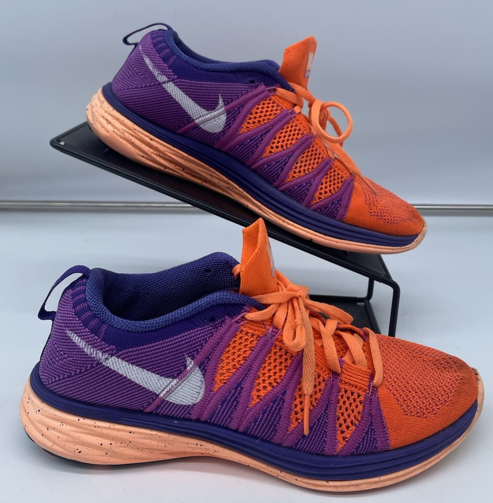 Nike Flyknit Lunar Running Gym Trainers Lace Up Atomic Orange