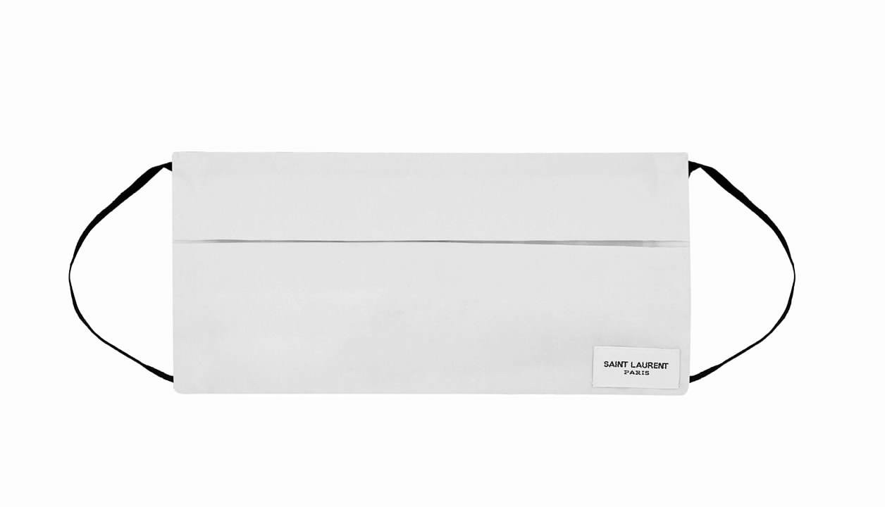 Maschera viso bianca esclusiva Saint Laurent Rive Driote + confezione regalo + sacchetto antipolvere