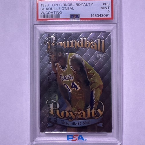 1998 Topps Roundball Royalty Shaquille O’Neal #R9 with coating. PSA 9