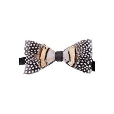 Pre-Tied Peacockow Tie Natural Feathersowtie Adjustable Length Necktie B