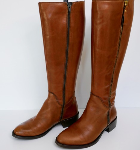 DUNE,LONDON "TILLYY" TAN BURNISHED LEATHER KNEE HIGH RIDING BOOTS UK 5 EU38 - Picture 5 of 18