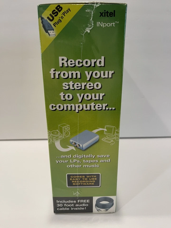 XITEL INport Analog to PC Audio Recording Kit Adapter Stereo LP Tapes NEW SEALED - Image 3 of 4