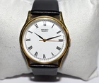 Mint Condition Seiko Watch Men 32mm White Dial Gold Tone 5P31 New Battery