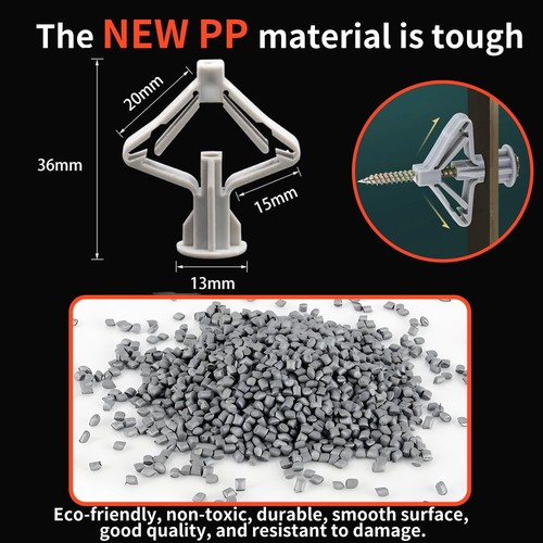 Drywall Anchor Kit with Screws 100 Pcs 50 Anchors + 50 Screws Self-Drilling P... - Picture 3 of 7