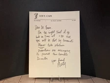1985 Back to The Future Lou's Caffe Marty's Letter to Doc