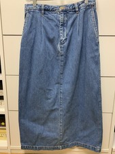 Eddie Bauer Vintage Button Front Long Jean Denim Skirt Size 6 petite