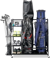 Golf Storage Garage Organizer, Golf Bag Storage Stand and Other Golfing