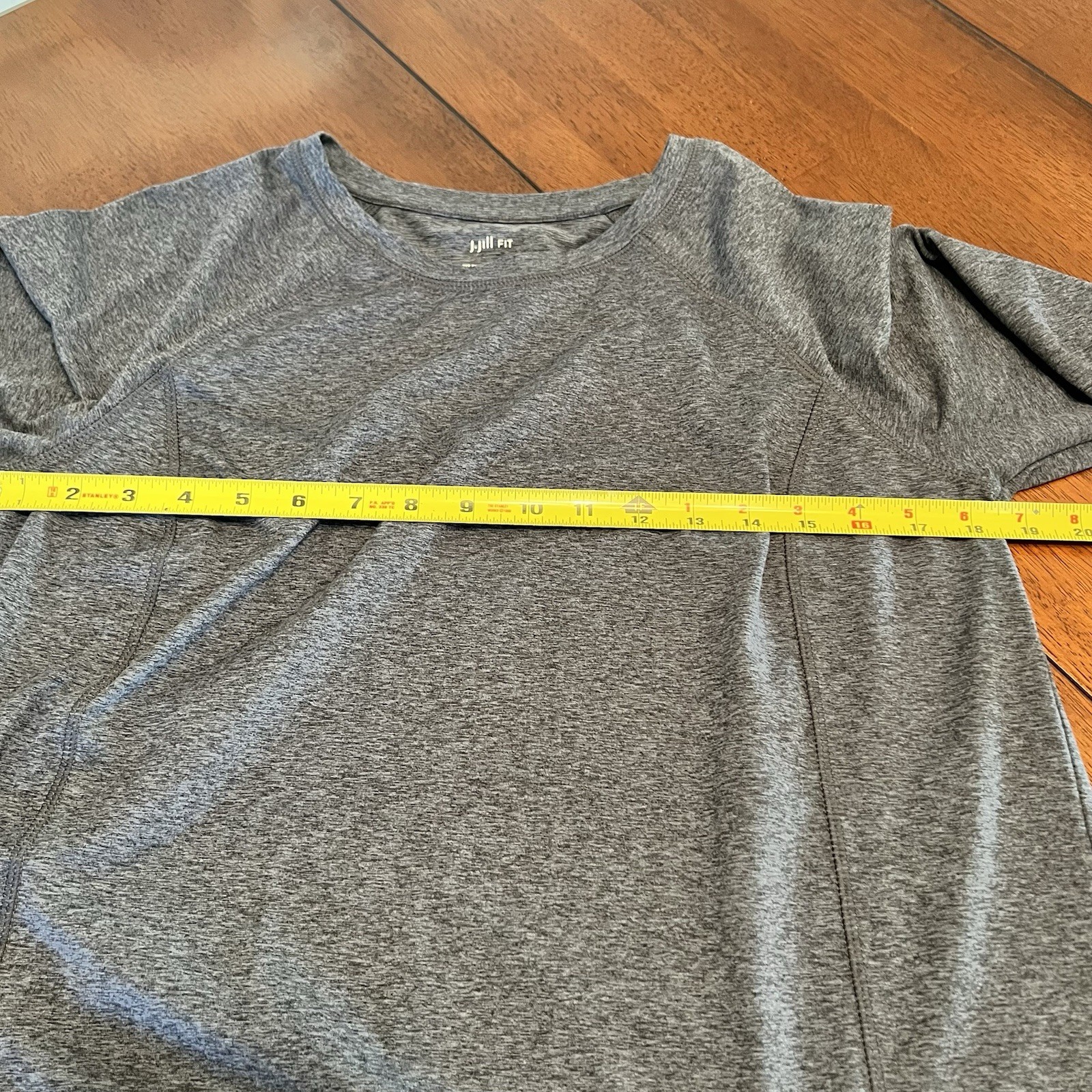 J Jill Fit Supreme Stretch Crew Neck Shirt Women Petite Small Long Sleeve Gray