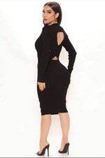 Fashion Nova Long Sleeves Black Dress Size 2x Plus Size