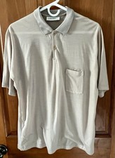 Icebreaker Merino Wool Polo Mens Large Tan Short Sleeve Lightweight Outdoor