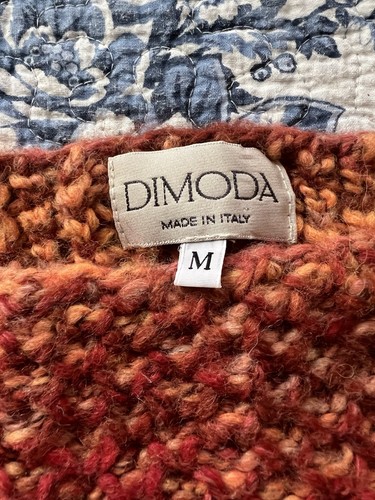 Suéter Tejido Dimoda Hecho en Italia M Rojo Naranja Mezcla Lana Ombre Gradiente - Imagen 2 de 9
