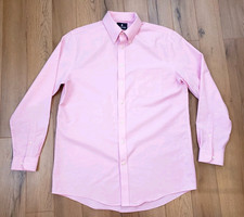 Stafford Pink Travel Easy Care Broadcloth Stretch Comfort Shirt Men's 16.5 34-3