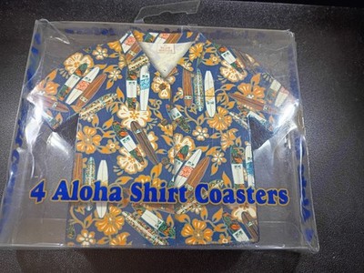 Hawaiian T Shirt Coasters-4 Coaster Set ''Kam Surf'' design by Island Heritage