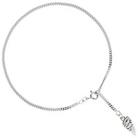 "Jobo \"36303\" FußKettchen FußKette FlüGel 925 Sterling Silber Rhodiniert Federri"