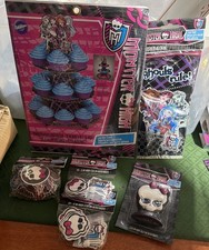 Soporte para Cupcakes Monster High, 50 Soportes 48 Selecciones Bolsas Vela Cumpleaños Fiesta Decoración