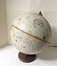 Vintage Globemaster Średnica 12 cali Drewniana podstawa
